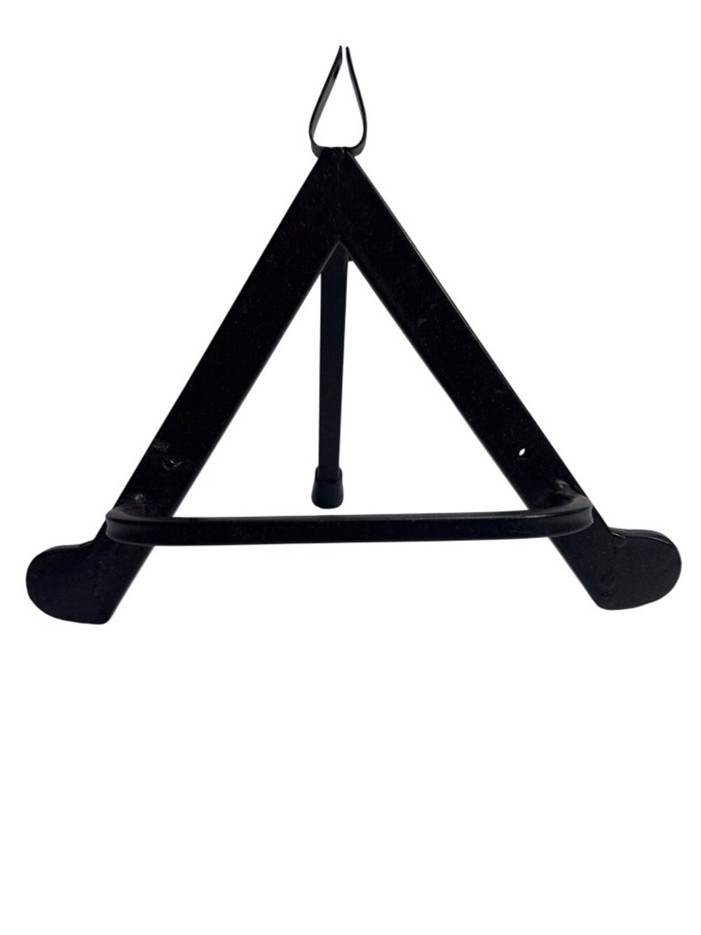 Black Metal Triangle Display Stand Adjustable Frame For Signs Or Plates Durable